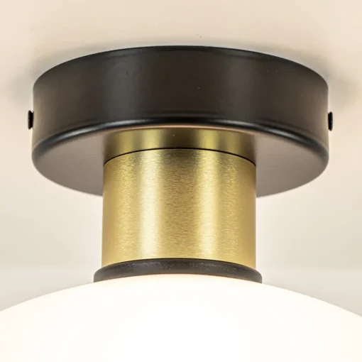 Straluma Plafondlamp zwart/goud met opaal glas 30 cm> Plafondlampen|Luxe Verlichting