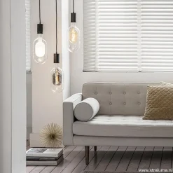 Straluma Plafondplaat 3-l rond 40cm zwart excl.lb></noscript> Hanglampen|Calex