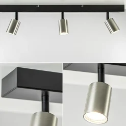 Straluma Plafondspot Bounce 3L 70cm zwart/rvs></noscript> Opbouwspots|Keukenverlichting