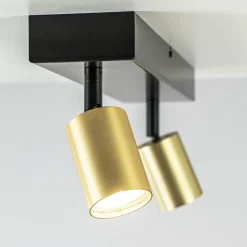 Straluma Plafondspot Bounce 2L 40cm zwart/matgoud></noscript> Plafondlampen|Opbouwspots