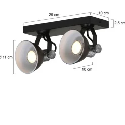 Straluma Plafondspot Brooklyn 2l zwart industrieel><noscript><img width=