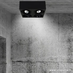 Straluma Plafondspot Eye box 4L zwart 3000k><noscript><img width=