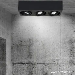Straluma Plafondspot Eye 3L box zwart led 3000k><noscript><img width=