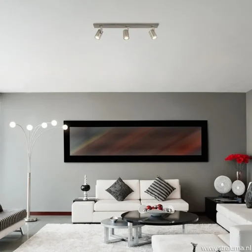 Straluma Plafondspot Halo 3L balk rvs gu10> Opbouwspots|Keukenverlichting