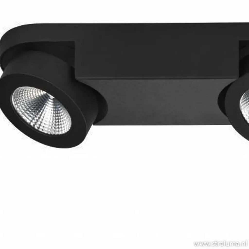 Straluma Plafondspot Montreal 2L balk zwart 3000> Plafondlampen|Opbouwspots