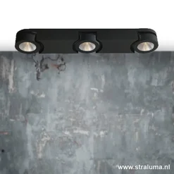 Straluma Plafondspot Montreal 3L balk zwart 3000k><noscript><img width=
