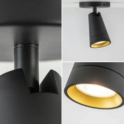 Straluma Plafondspot Petunia enkel zwart/goud><noscript><img width=