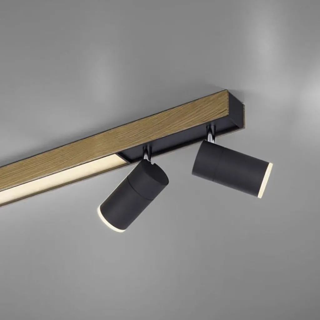 Straluma Plafondspot Pure Lines antraciet/hout cct> Plafondlampen|Opbouwspots