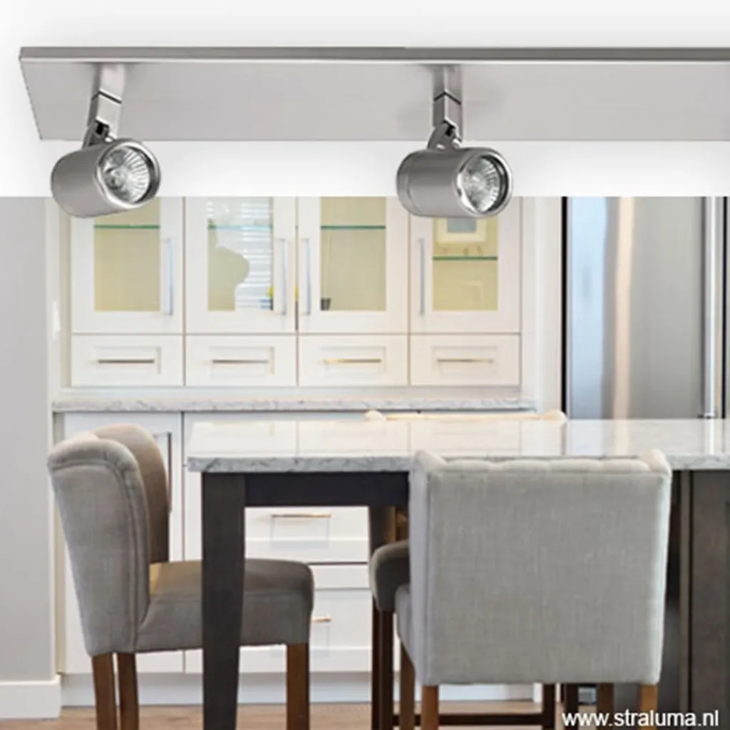 Straluma Plafondspot Rain 3L balk nikkel IP44> Opbouwspots|Keukenverlichting