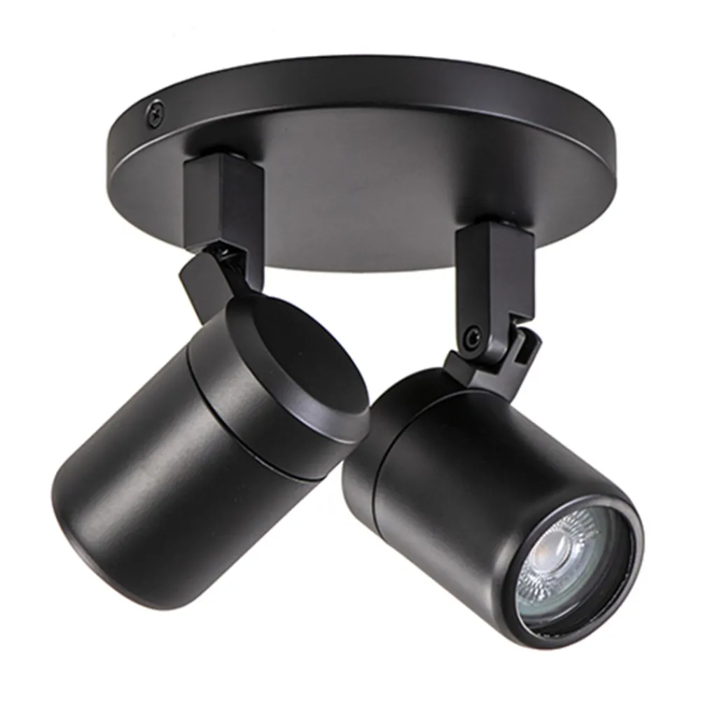 Straluma Plafondspot Rain 2L rond zwart IP44> Wandlampen|Opbouwspots