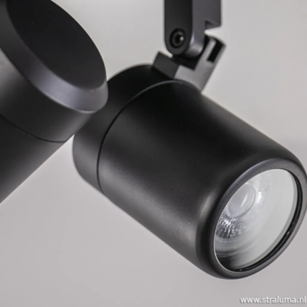 Straluma Plafondspot Rain 2L rond zwart IP44> Wandlampen|Opbouwspots