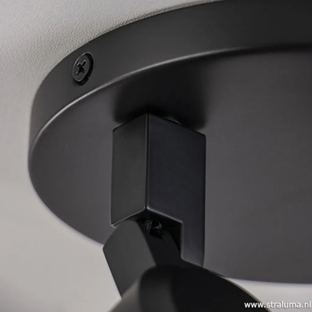 Straluma Plafondspot Rain 2L rond zwart IP44> Wandlampen|Opbouwspots
