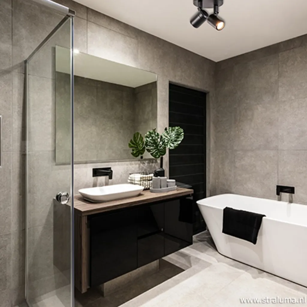 Straluma Plafondspot Rain 2L rond zwart IP44> Wandlampen|Opbouwspots