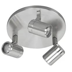 Straluma Plafondspot rond Rain 3-l nikkel IP44> Opbouwspots|Keukenverlichting