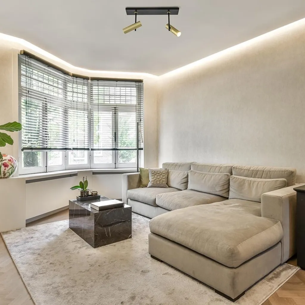 Straluma Plafondspot Trend 2L zwart/goud mini gu10> Opbouwspots|Woonkamerlampen