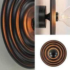 Straluma Plafond/wandlamp Saturn 42cm zwart></noscript> Plafondlampen|Wandlampen