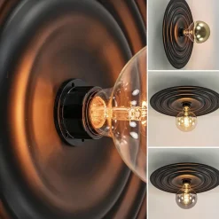 Straluma Plafond/wandlamp Saturn 42cm zwart></noscript> Plafondlampen|Wandlampen