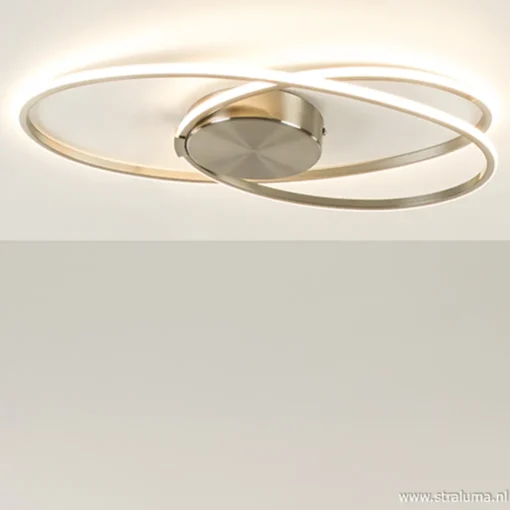Straluma Plafonnière Eclipse nikkel led 3-st.dimb> Plafondlampen|Plafonnières