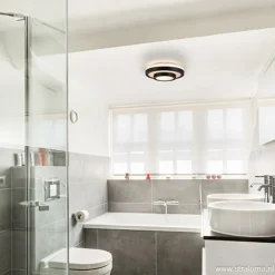 Straluma Plafonnière Master zwart+opaal glas IP44></noscript> Plafonnières|Keukenverlichting