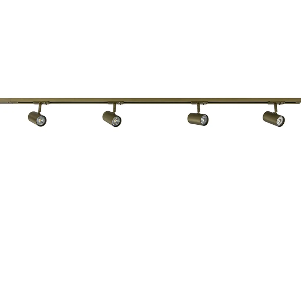 Straluma Railsysteem set 1,5 m met 4 GU10 spots brons> Plafondlampen