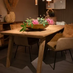 Straluma Rechthoekige eettafel gebleekt en geborsteld mangohout 220x100 cm><noscript><img width=