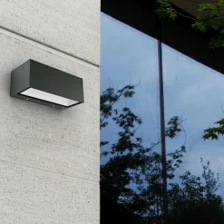 Straluma Rechthoekige LED buitenlamp up+down mat zwart><noscript><img width=