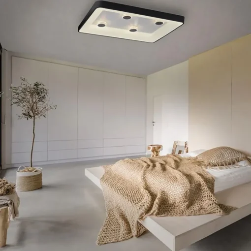 Straluma Rechthoekige LED plafondlamp zwart met kristaleffect> Plafondlampen|Wandlampen
