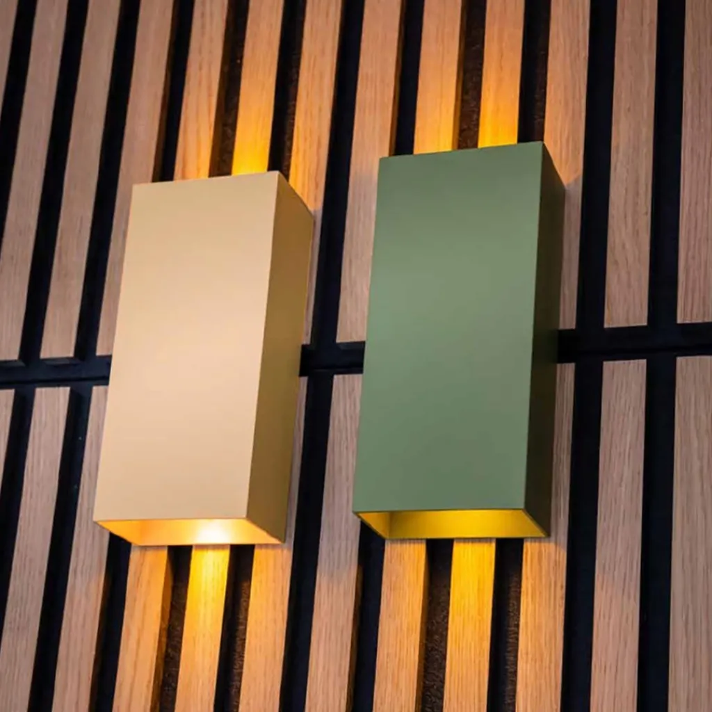 Straluma Rechthoekige wandlamp up+down groen> Wandlampen|Retro Verlichting