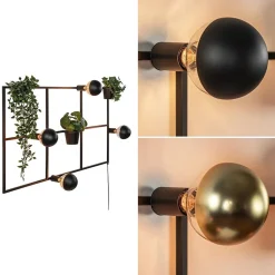 Straluma Rechthoekige wandlamp zwart frame met plantenpotten></noscript> Woonkamerlampen|Halverlichting