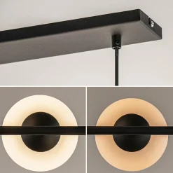 Straluma Retro eettafel hanglamp zwart met witte glazen bollen><noscript><img width=