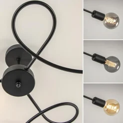 Straluma Retro plafondlamp pendel mat zwart 3-lichts><noscript><img width=