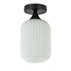 Straluma Retro plafondlamp zwart met wit glas> Plafondlampen|Retro Verlichting