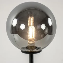 Straluma Retro tafellamp zwart met smoke/titanium glazen bol><noscript><img width=