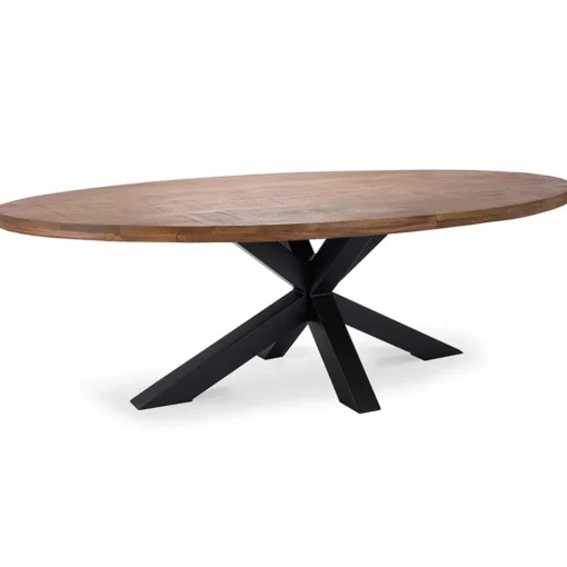 Straluma Robuuste eettafel ovaal 240 cm mangohout> Eettafels