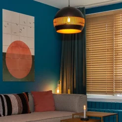 Straluma Ronde hanglamp koepel zwart/goud 40 cm><noscript><img width=