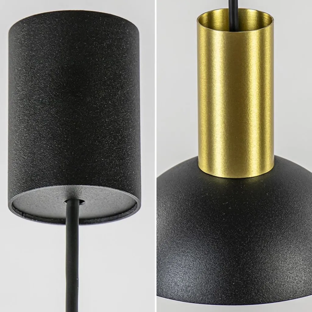 Straluma Ronde hanglamp zwart met brons klein> Keukenverlichting|Eetkamerverlichting