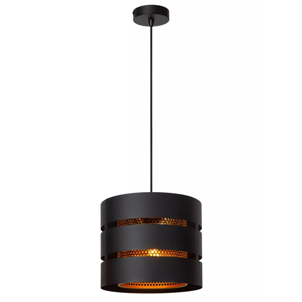Straluma Ronde hanglamp zwart metaal met goud> Hanglampen|Industriële Verlichting
