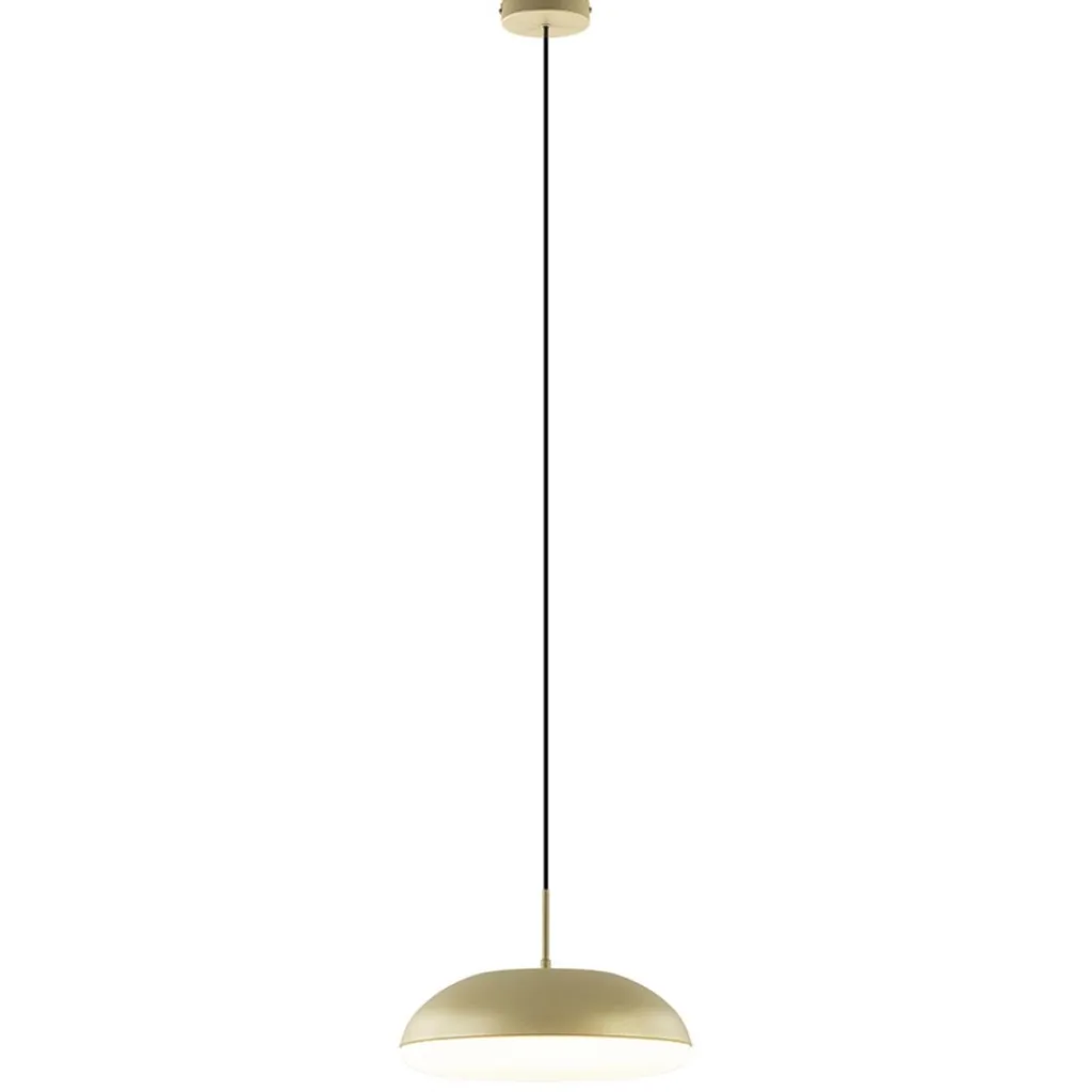 Straluma Ronde koepel hanglamp goud met witte kap> Eettafellampen|Eetkamerverlichting