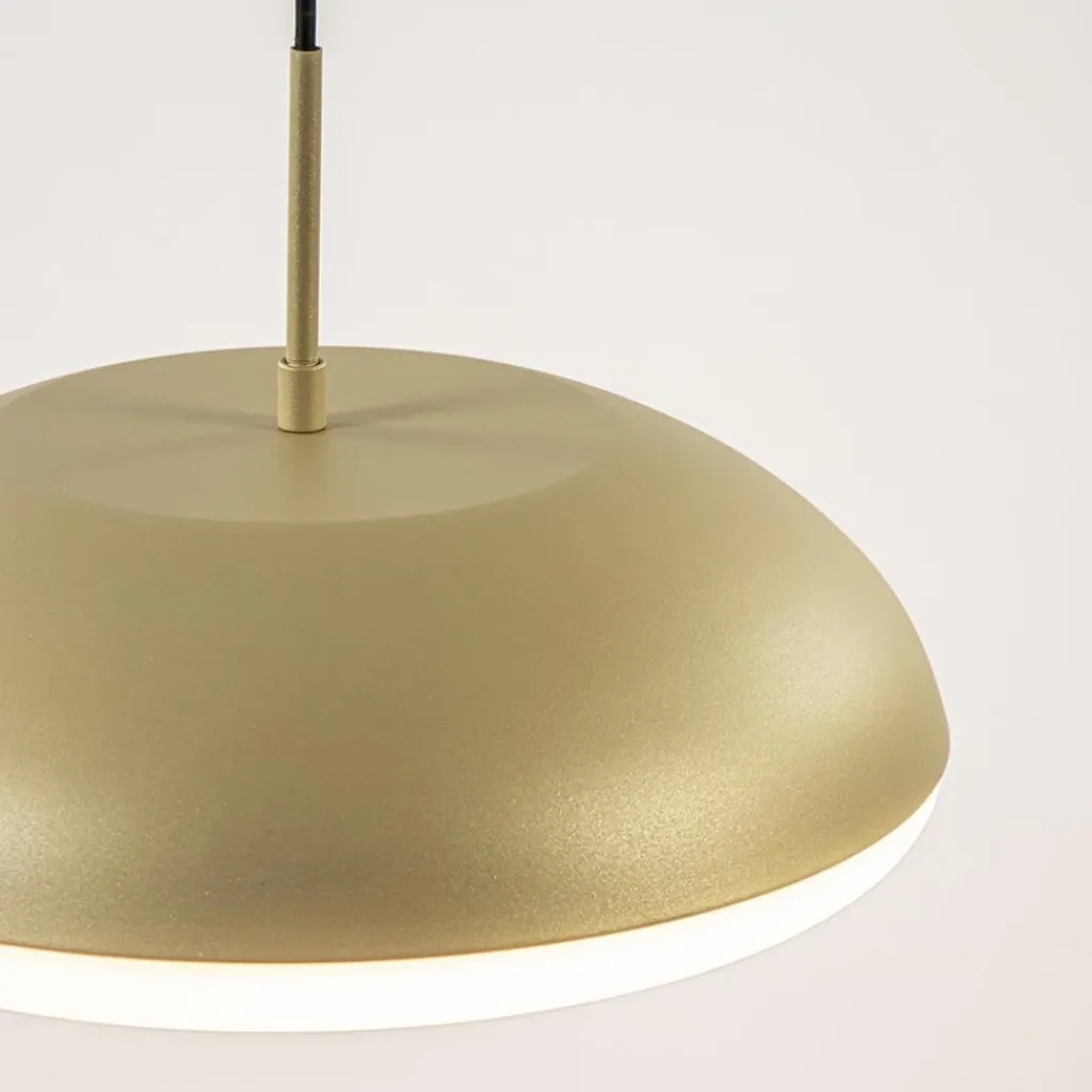 Straluma Ronde koepel hanglamp goud met witte kap> Eettafellampen|Eetkamerverlichting