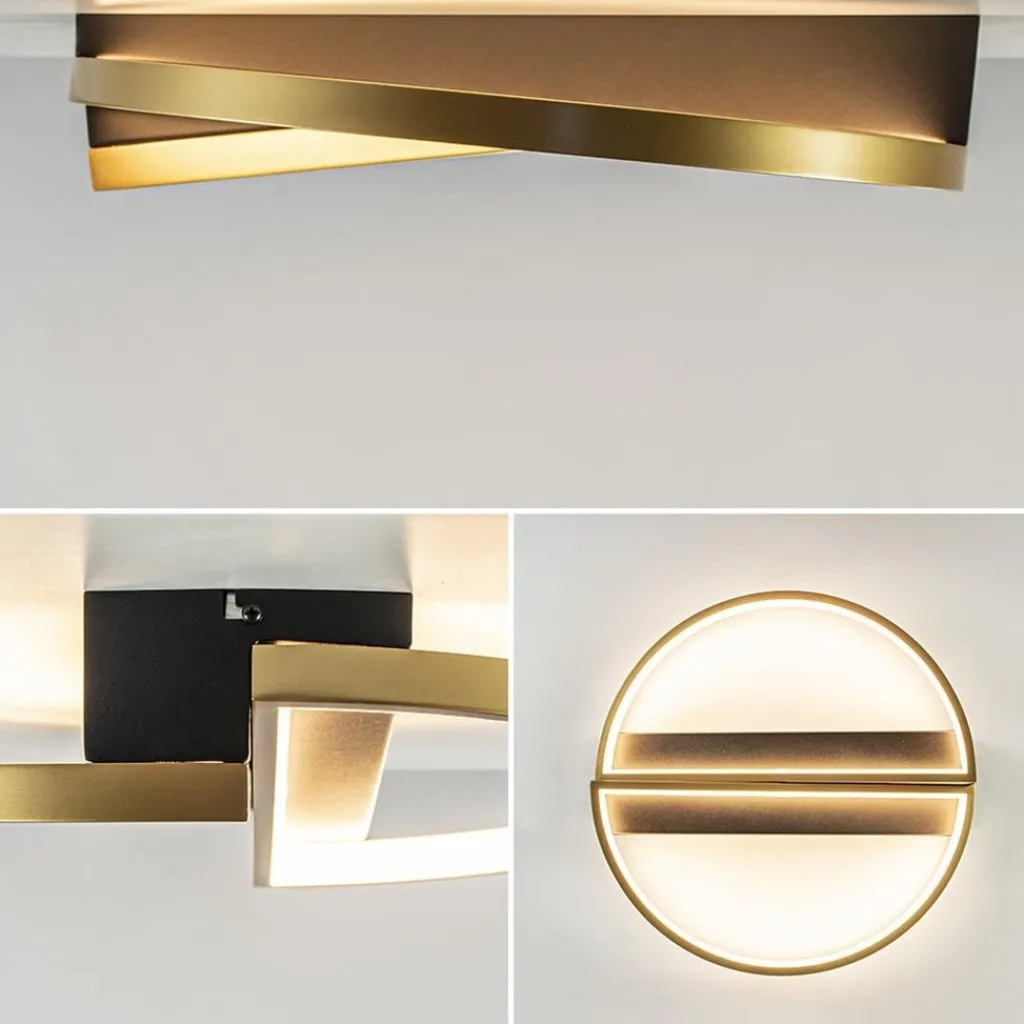 Straluma Ronde LED plafondlamp zwart goud> Plafondlampen|LED Plafondlampen