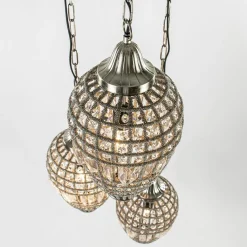 Straluma Ronde 3-lichts hanglamp Charlene nikkel/kristal><noscript><img width=