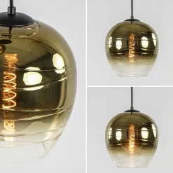 Straluma Ronde 3-lichts hanglamp golden gradient met zwart><noscript><img width=