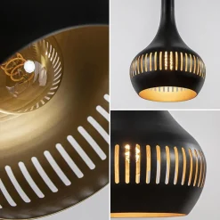 Straluma Ronde 3-lichts hanglamp mat zwart met goud><noscript><img width=
