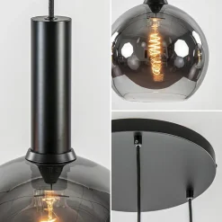 Straluma Ronde 3-lichts hanglamp met diverse smoke glazen kappen><noscript><img width=