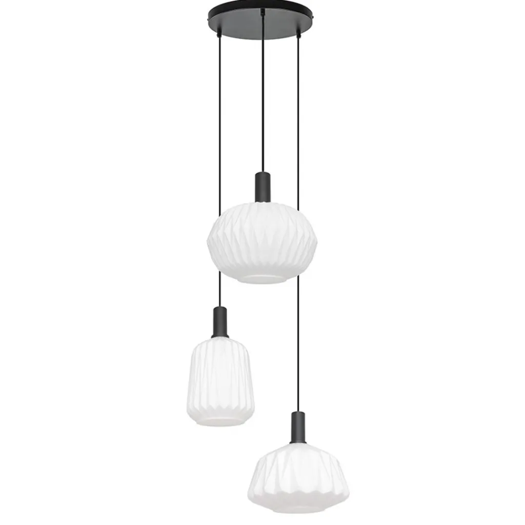 Straluma Ronde 3-lichts hanglamp met opaal witte glazen> Keukenverlichting|Eetkamerverlichting