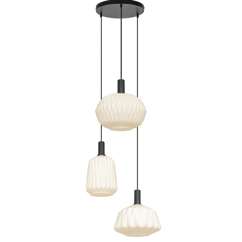 Straluma Ronde 3-lichts hanglamp met opaal witte glazen> Keukenverlichting|Eetkamerverlichting