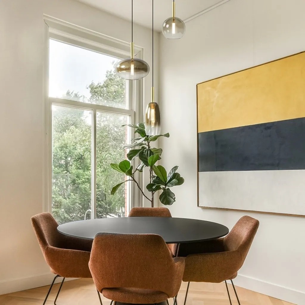 Straluma Ronde 3-Lichts LED hanglamp met gold fading glas> Hanglampen|Eettafellampen