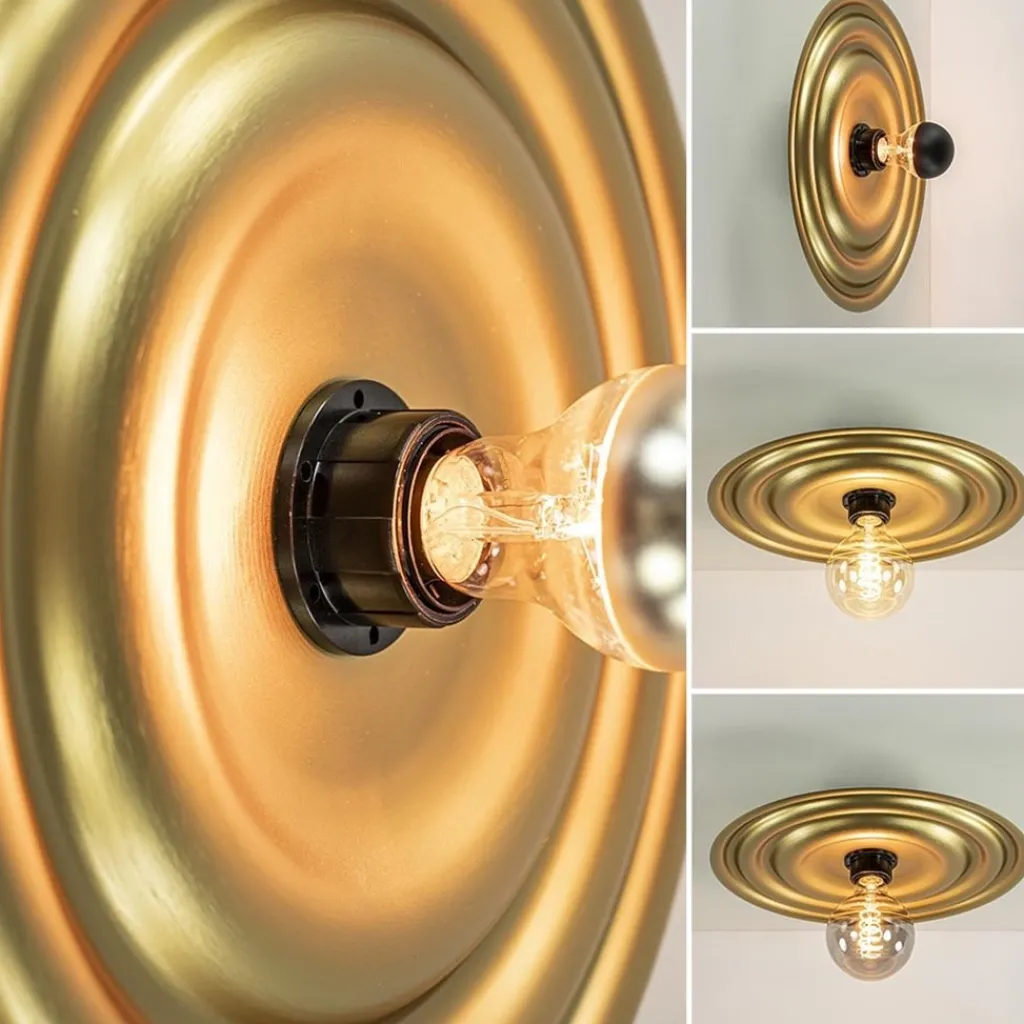 Straluma Ronde wand/plafondlamp gouden schaal> Plafondlampen|Wandlampen