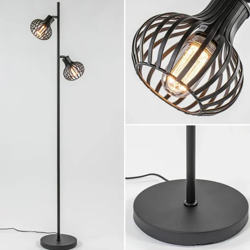 Straluma Scandinavische 2-lichts vloerlamp met draadkapjes> Draadlampen|Woonkamerlampen
