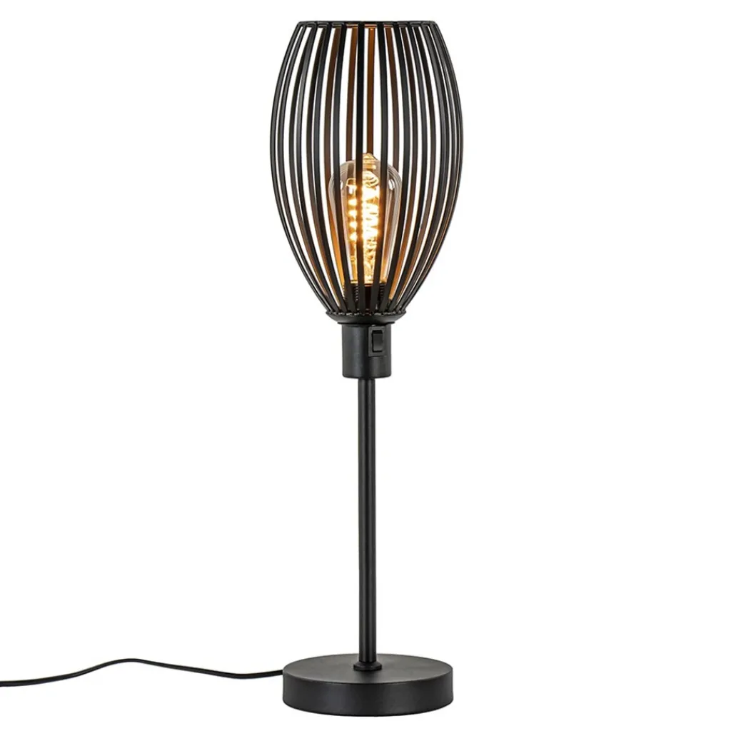 Straluma Scandinavische tafellamp mat zwart> Draadlampen|Woonkamerlampen